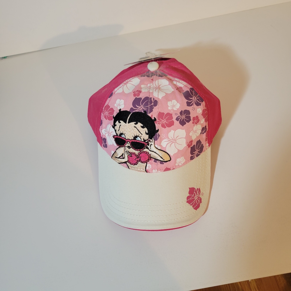 Betty Boop Floral Pink and White Cap